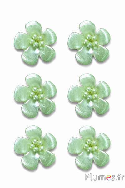 Leren bloem - Ø 2 cm - lichtgroen